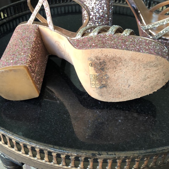 ASH pink copper platform strappy sandals Glitter Size 9 US 40 UK/Eur - Picture 9 of 14
